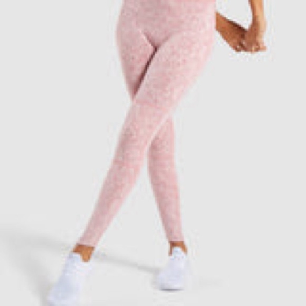 Gymshark Fleur Texture Leggings - Brick Red
